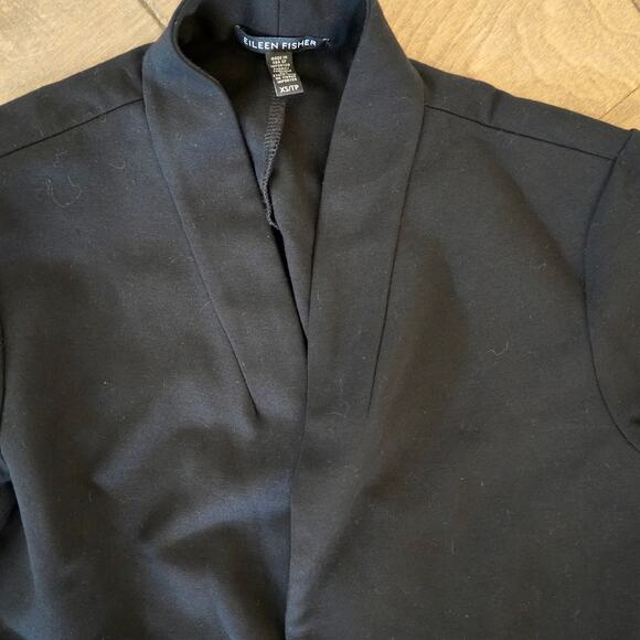 Eileen Fisher Lightweight Open Front Long Sleeve Blazer Black Womens Size XS - Picture 3 of 5